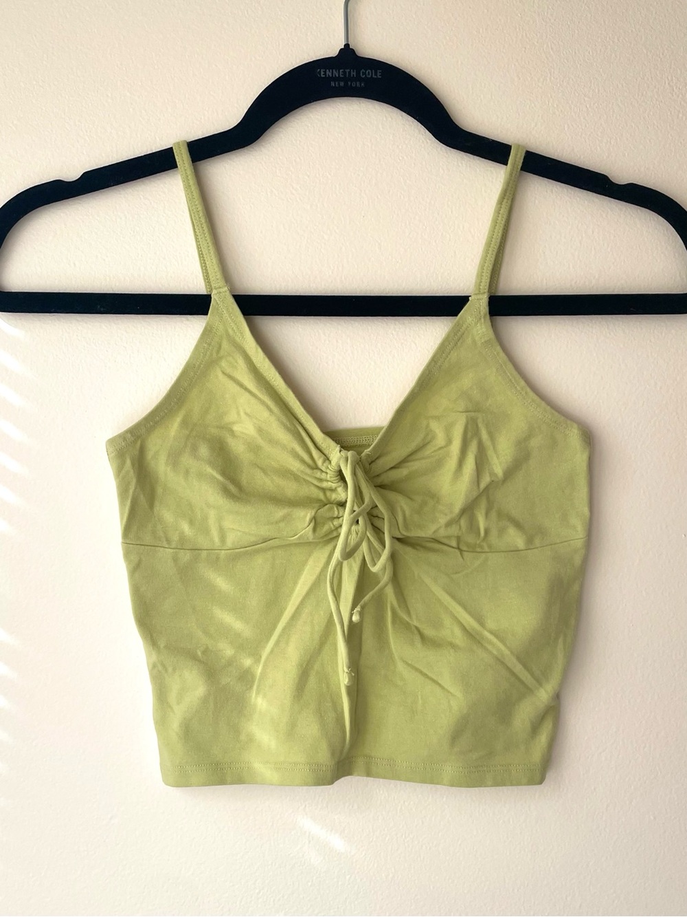 Hollister Lime Green Lace-Up Spaghetti Strap Crop Camisole